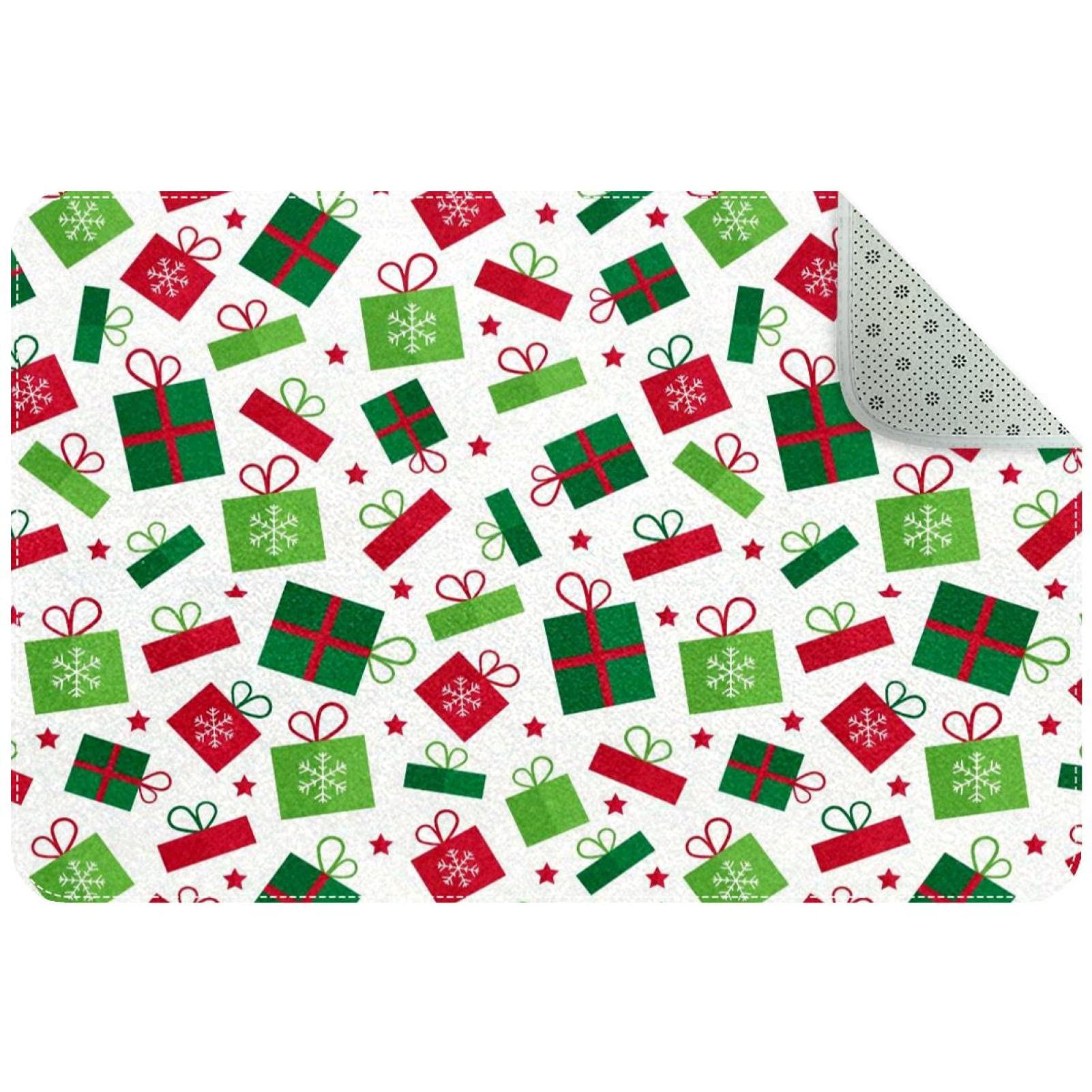 Tapis d'entrée de Noël absorbant et très résistant pour chaussures