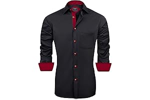 Men's Dressy Night Out Long Sleeve Stretch Velvet Button-Down Shirts