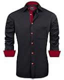 Men's Casual Long Sleeve Stretch Dress Shirt Wrinkle-Free Regular Fit Button Down Shirts
