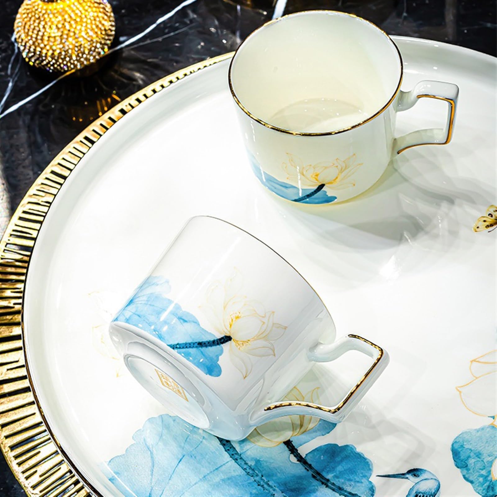Bere Set teiera e tazza moderna con vassoio girevole