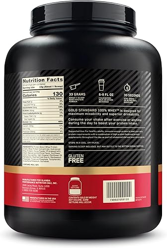 Miniatura 149 de Optimum Nutrition Estándar dorado 100% Proteína de Suero de Leche en Polvo, Pie de lima, 1.8 Libra