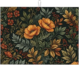 Vintage flower and leaf dish drying mat