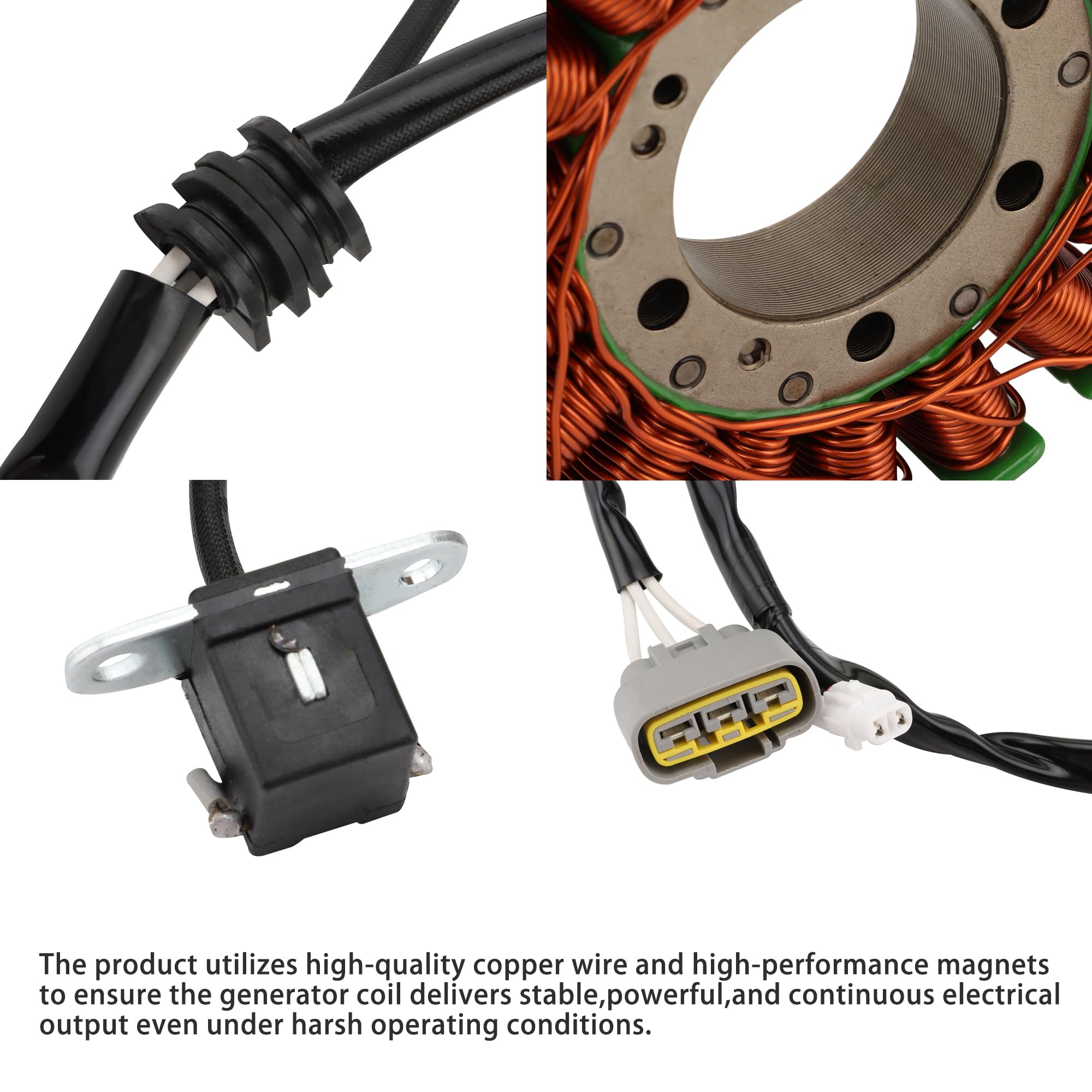GOOFIT Bobina Statore Magneto Generatore Sostituzione per YFM700 YFM700FWA Grizzly 700 2016-2017 YFM700FWA Grizzly 700 Hunter 2016 YFM700FWAD Grizzly 700 EPS 2016-2018 YFM700FWB B16-H1410-00-00