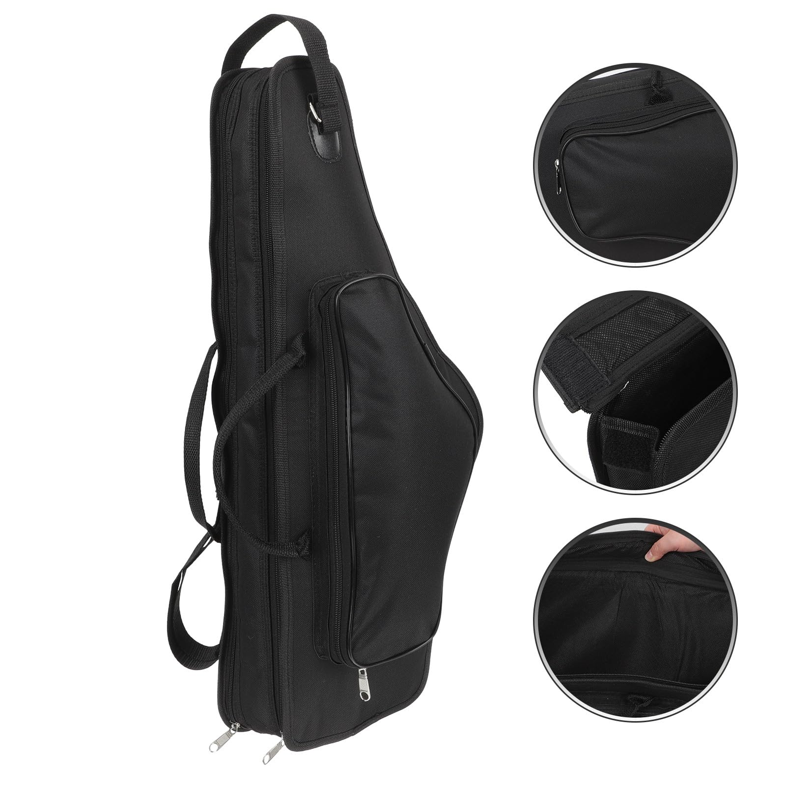 Custodia per Sassofono Contralto Maniglia e Spallacci Ergonomici, Borsa Imbottita Tasca Esterna, per Trasporto Comodo in Concerti