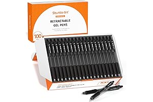 Shuttle Art Black Gel Pens 100 Pack - Bulk Rollerball Pens for...