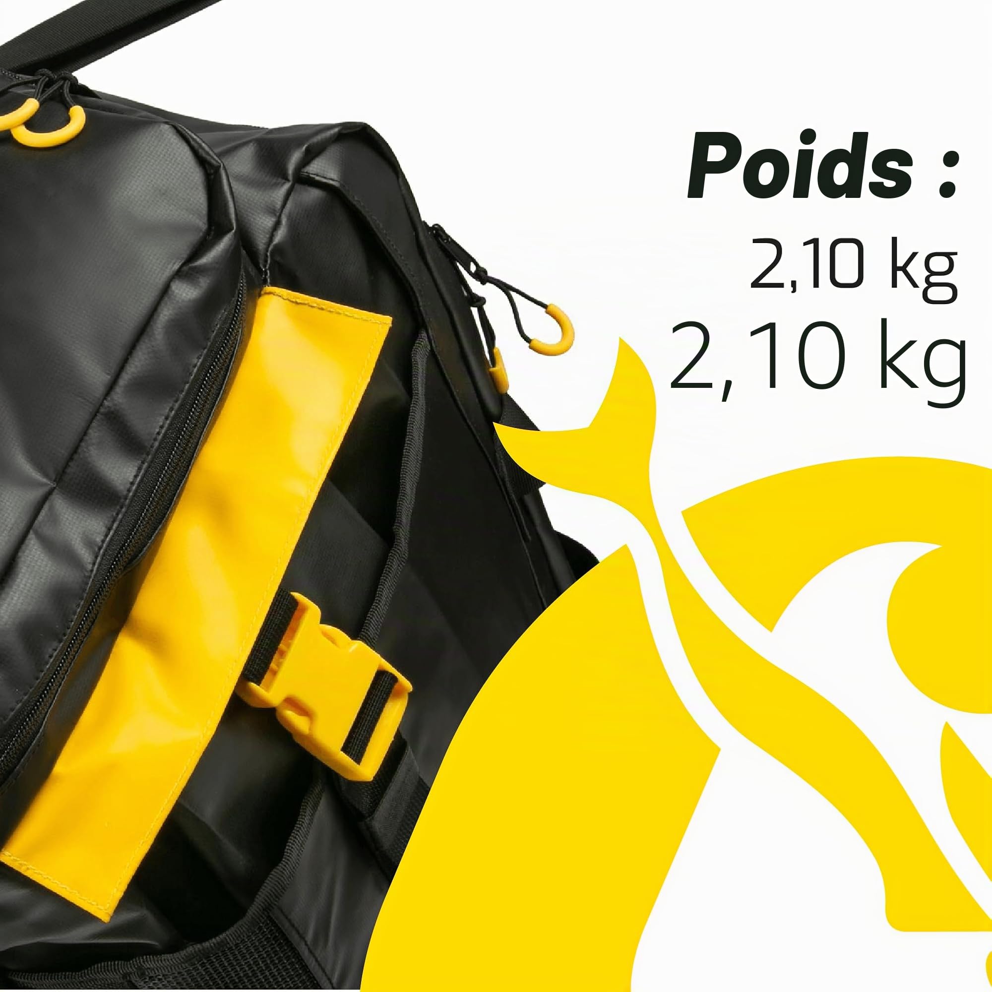 Cressi Megattera Sac de Plongée Imperméable en Tarpaulin 500D avec Compartiment pour Palmes et Poches pour Équipement de Plongée, Sac Étanche pour Plongée, Snorkeling, Apnée, Mer et Piscine