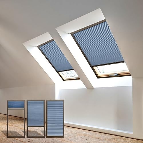 Miniatura 10 de Persianas y persianas de tragaluz para ventana, persianas opacas celulares sin cordones, cortadas a medida (100% sombreado, café oscuro)