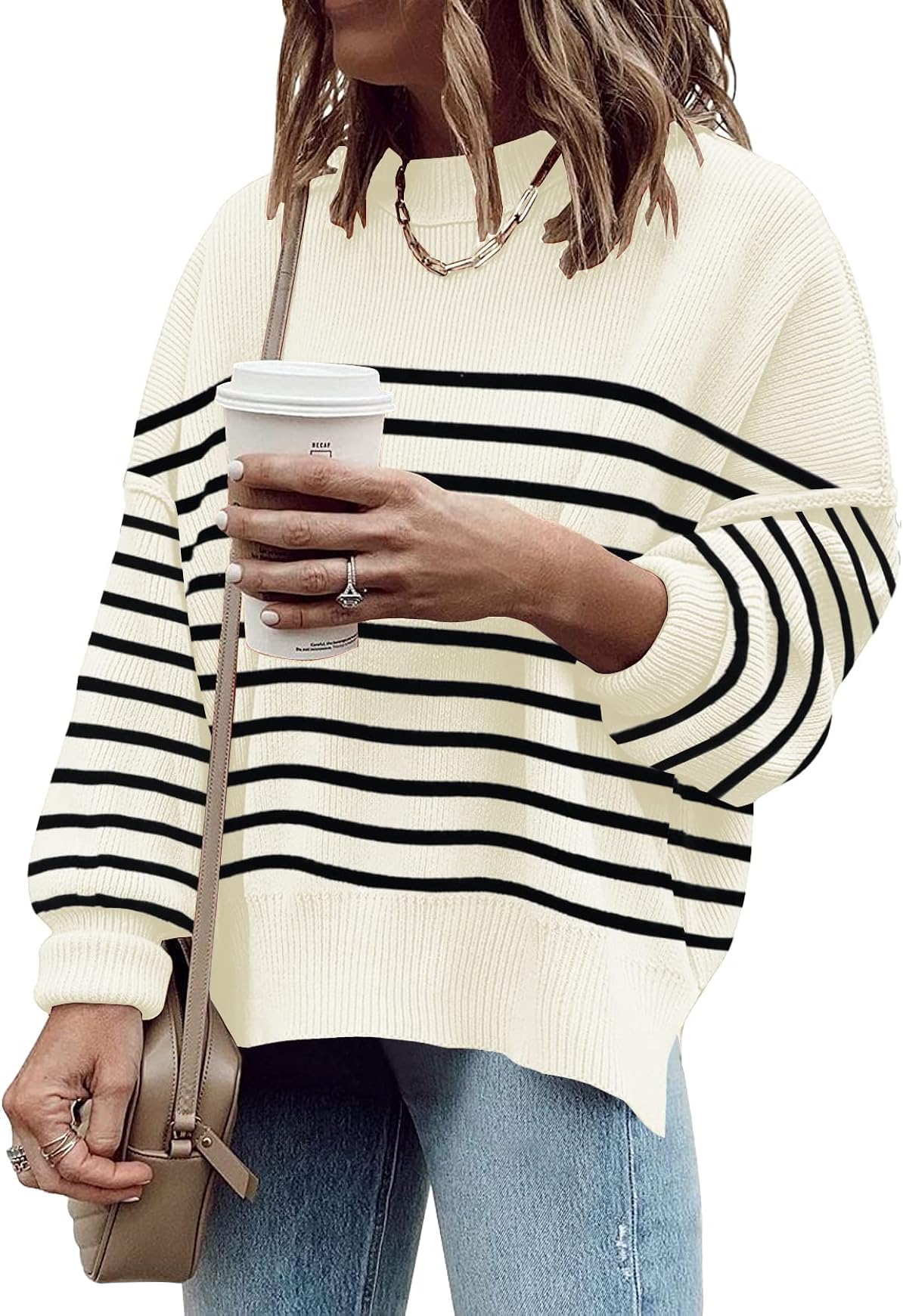 Womens Oversized Sweaters Fall 2026 Fashion Clothes Colorblock Knit Tops