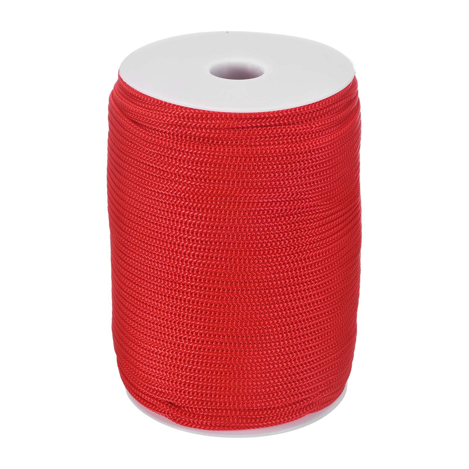 Cuerda trenzada de 4 mm color rojo para camping seguro y sujeción de lonas en exteriores