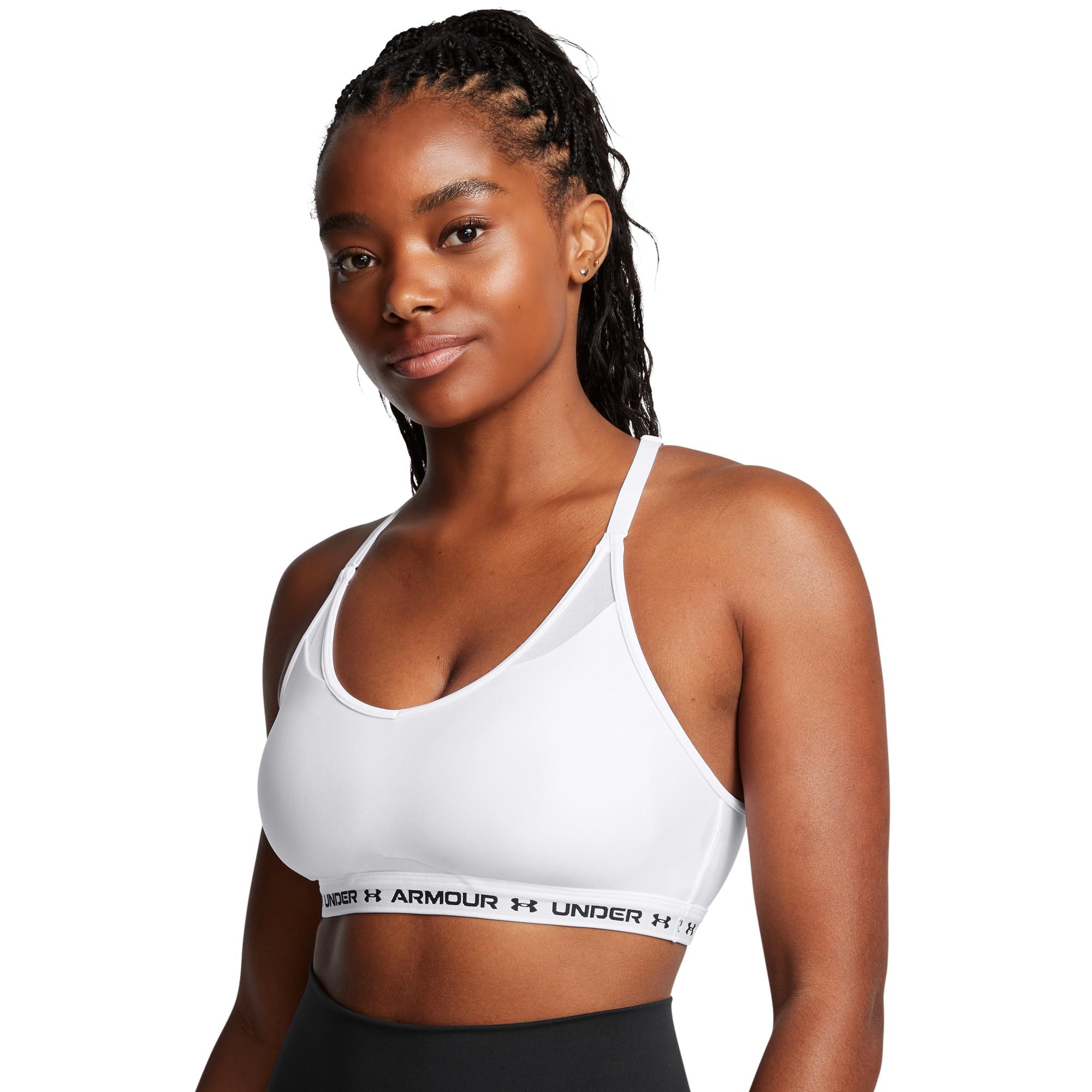 Under Armour Women's Crossback Non-Wired Low Impact Sports Bra White Size 10 (S)