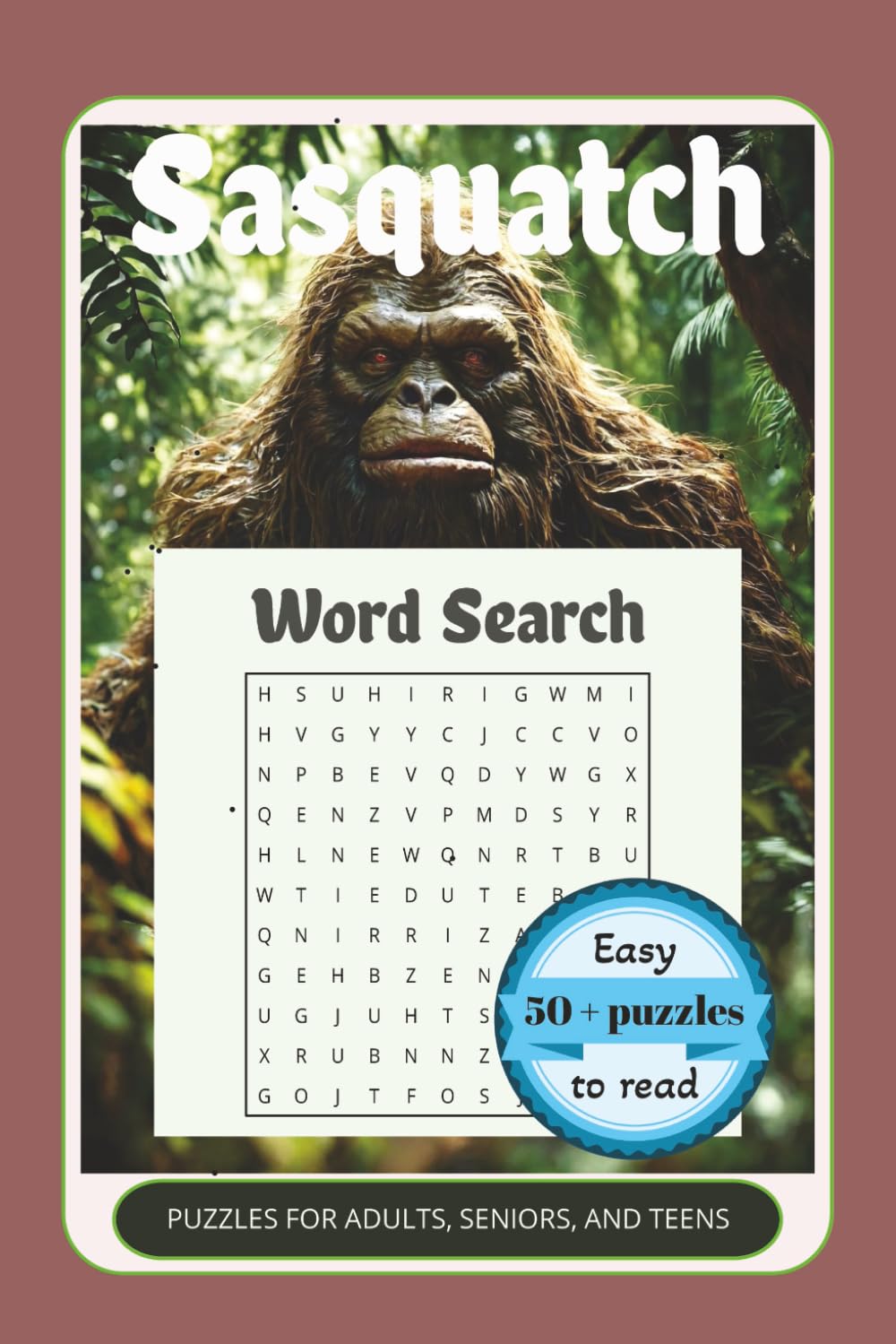 Big Foot word search puzzle book: Word Search with Easy to Read Print about Big Foot, Sasquatch, Conspiracy Theory and More | 6x9 inches, 110 pages| ... Holidays and Free Times. Therapeutic
