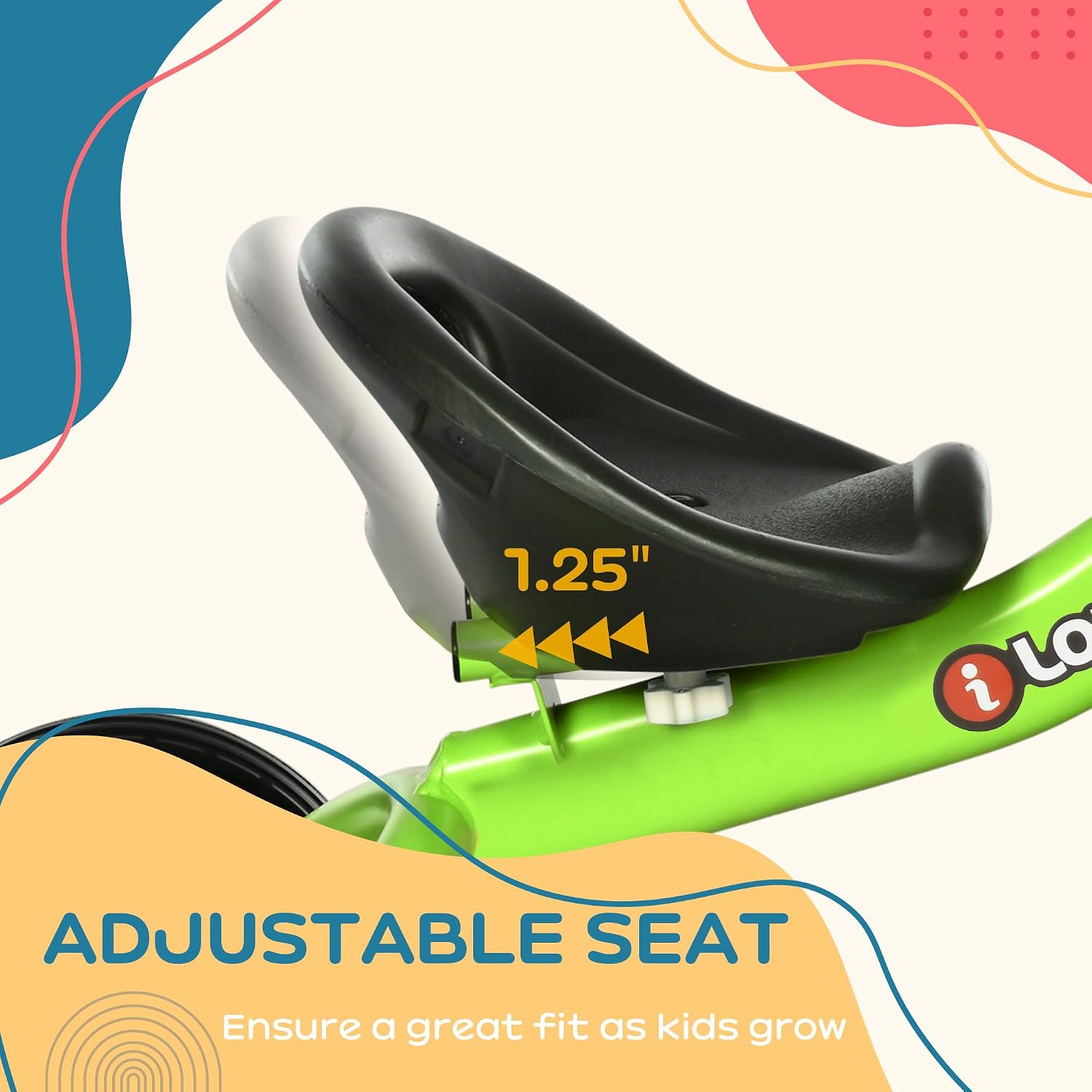 Qaba Toddler Tricycle for 2-5 Years Old with Adjustable Seat, Kids Trike, Toddler Bike with Basket, Bell, Handlebar Grips, Green