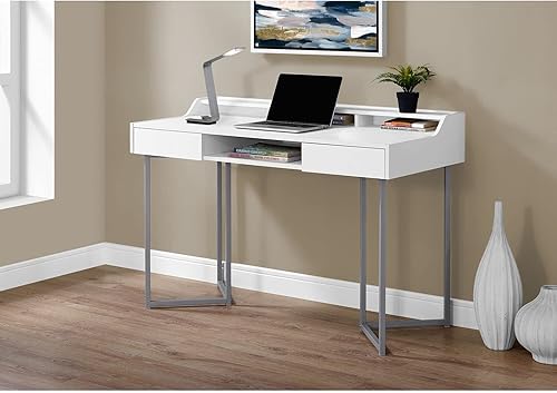 Miniatura 2 de Monarch Specialties Escritorio para computadora, estilo moderno y contemporáneo, mesa para laptop para el hogar y la oficina con cajones y estantes,