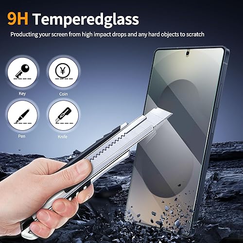 Vista 19 de Paquete de 2 protectores de pantalla de vidrio templado curvado aplicables para Samsung Galaxy S21 Ultra 5G de 6.8 pulgadas + 2 protectores de lente