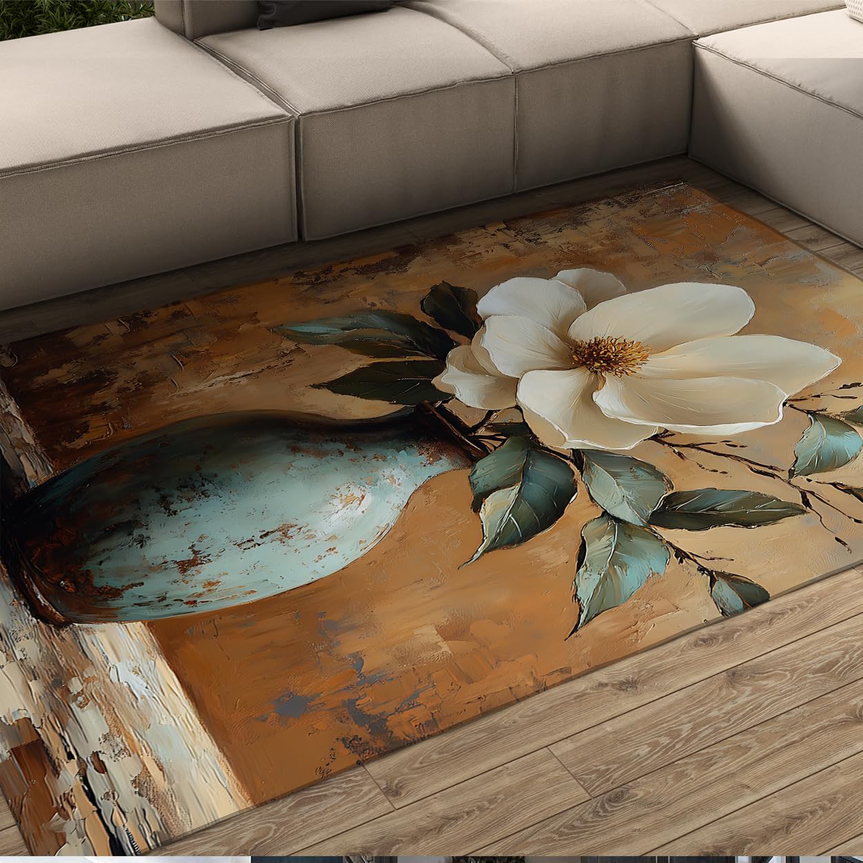 Tapis de cuisine vintage 60x120 cm marron shabby chic idéal pour balcon