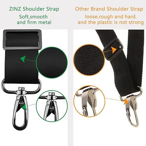 Miniatura 3 de ZINZ Correa de hombro de 58 pulgadas ultra gruesa fija acolchada y hebillas ajustables correa cruzada para maletín portátil bolsa equipaje