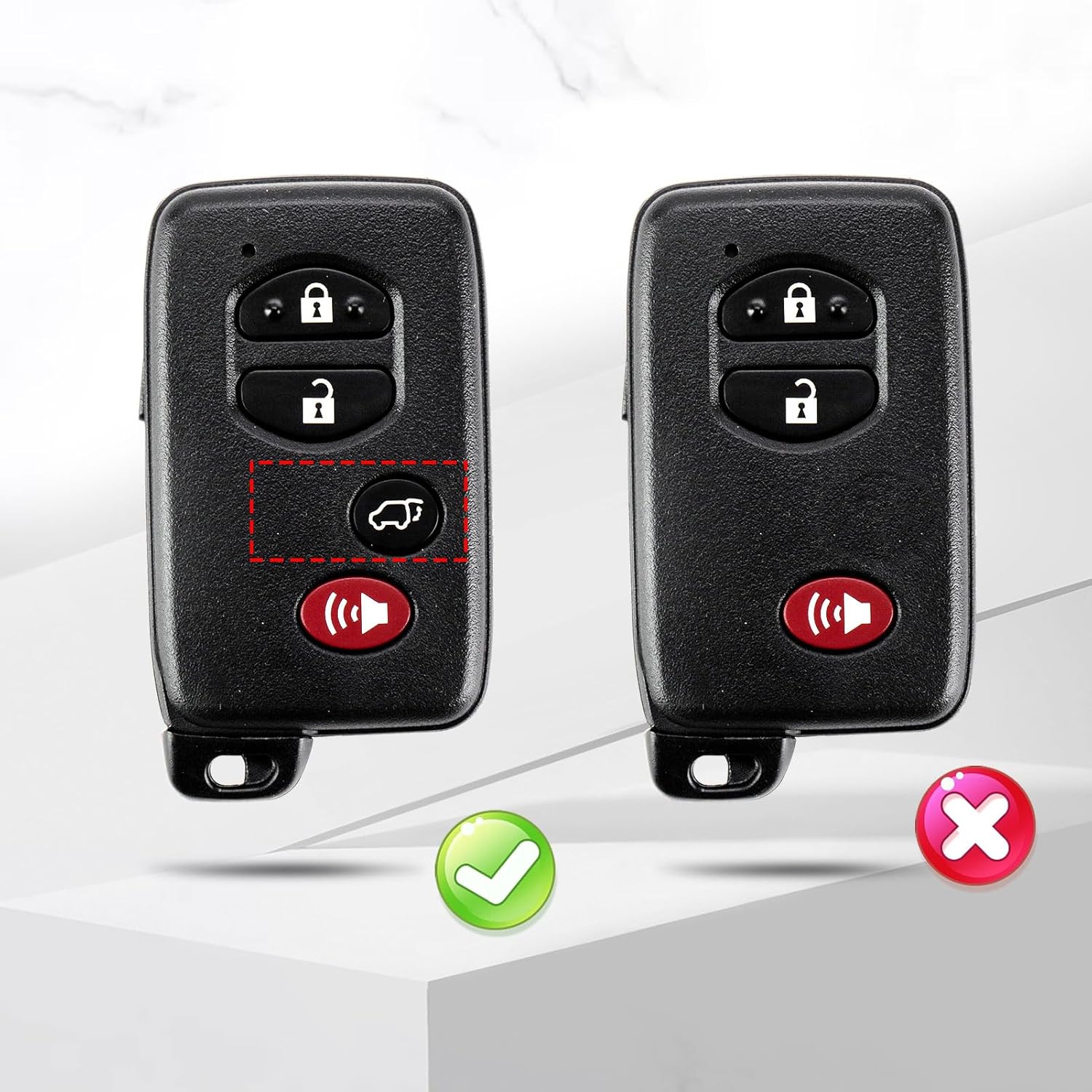 Smart Remote Key Fob Replacement for 2008-2014 Toyota Highlander Keyless Entry HYQ14AAB/271451-0140 Board (Pair)