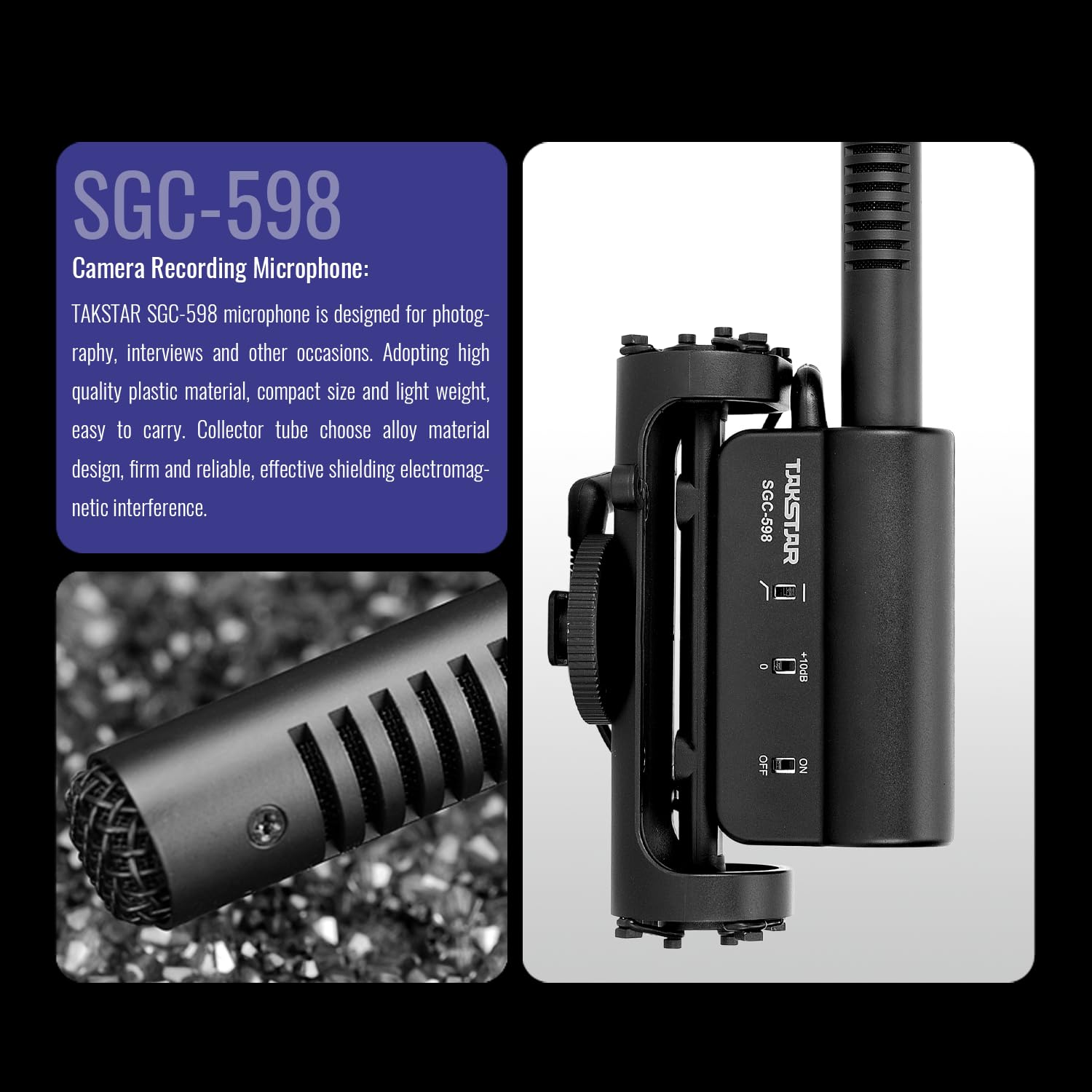 Amazon.com : TAKSTAR SGC-598 3.5mm Cardioid Shotgun Microphone for
