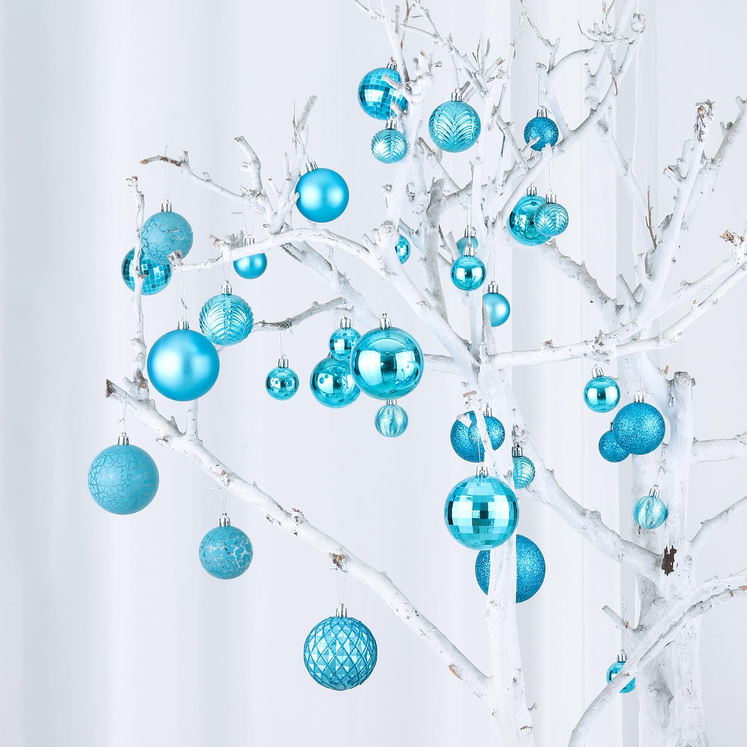 LANGXUN 36pcs Acido Blu Decorazioni Albero di Natale Palline, Bolas De Navidad, 2024 Decorazione di Natale, Indoor Outdoor Infrangibile Ornamenti di Natale, Xmars Party Wedding Suppiles