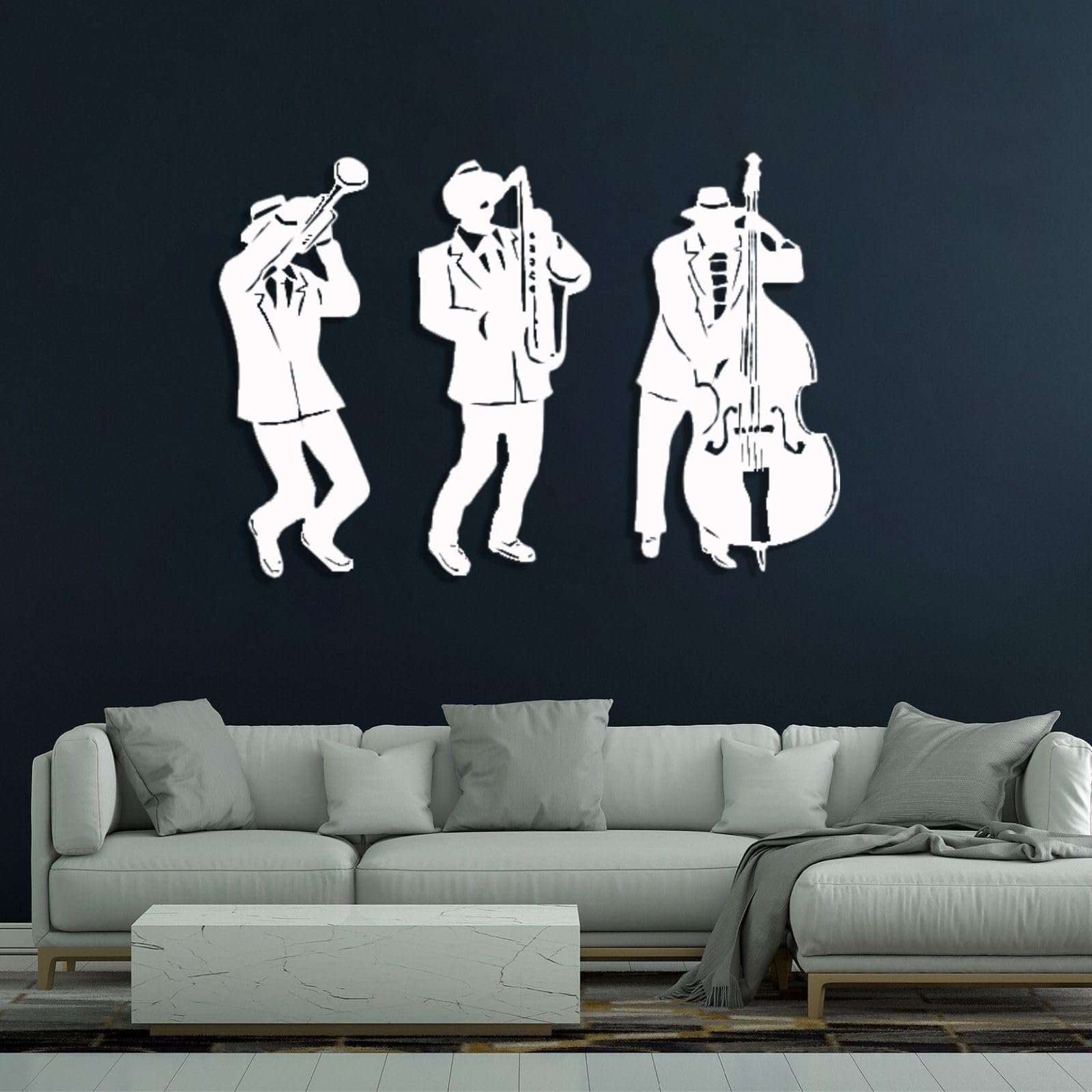 Arte da parete in metallo, decorazione musicale, sassofono, violoncello, tromba, strumenti jazz, regalo per gli amanti della musica