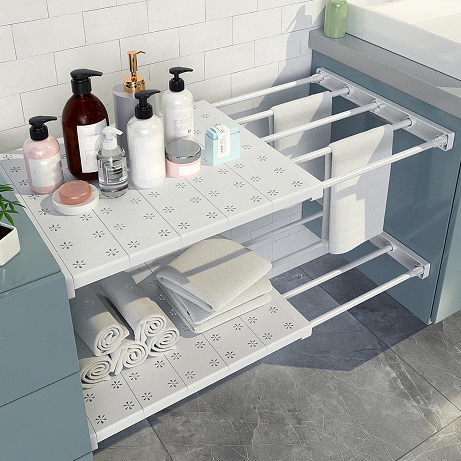 Ripiano per Armadio espandibile, ripiano di Tensione per Armadio | Divisorio per scaffali per Armadio Flessibile | Scaffalature per scaffali Divisori per scaffali Antiscivolo Scaffalature