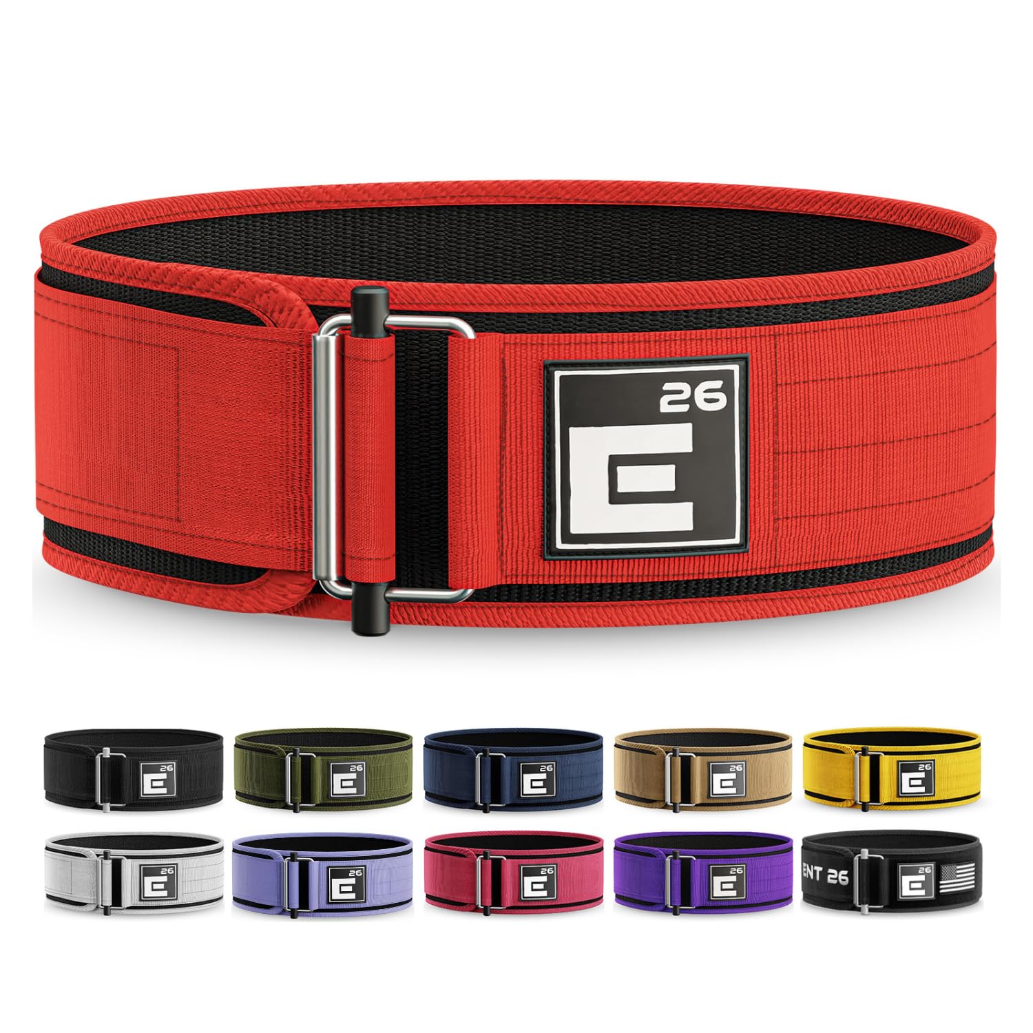 Self-Locking Weight Lifting Belt | Premium Weightlifting Belt for Serious Functional Fitness, Power Lifting, and Olympic Lifting Athletes (26" - 30", Around Navel, Small, Red) โ image 1