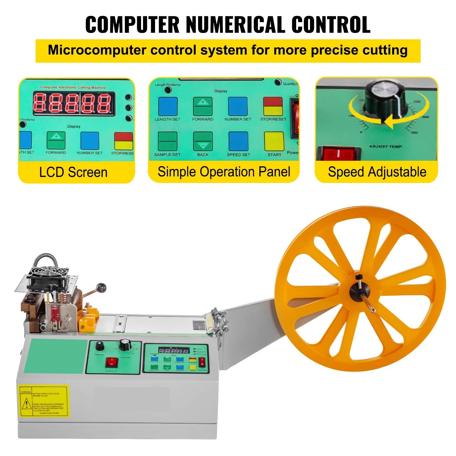 Máquina pelacables Máquina automática de corte de cinta de tela for computadora, cuchillo frío y caliente, pegatina mágica, tubo con cremallera, herramienta de corte elástico termorretráctil
