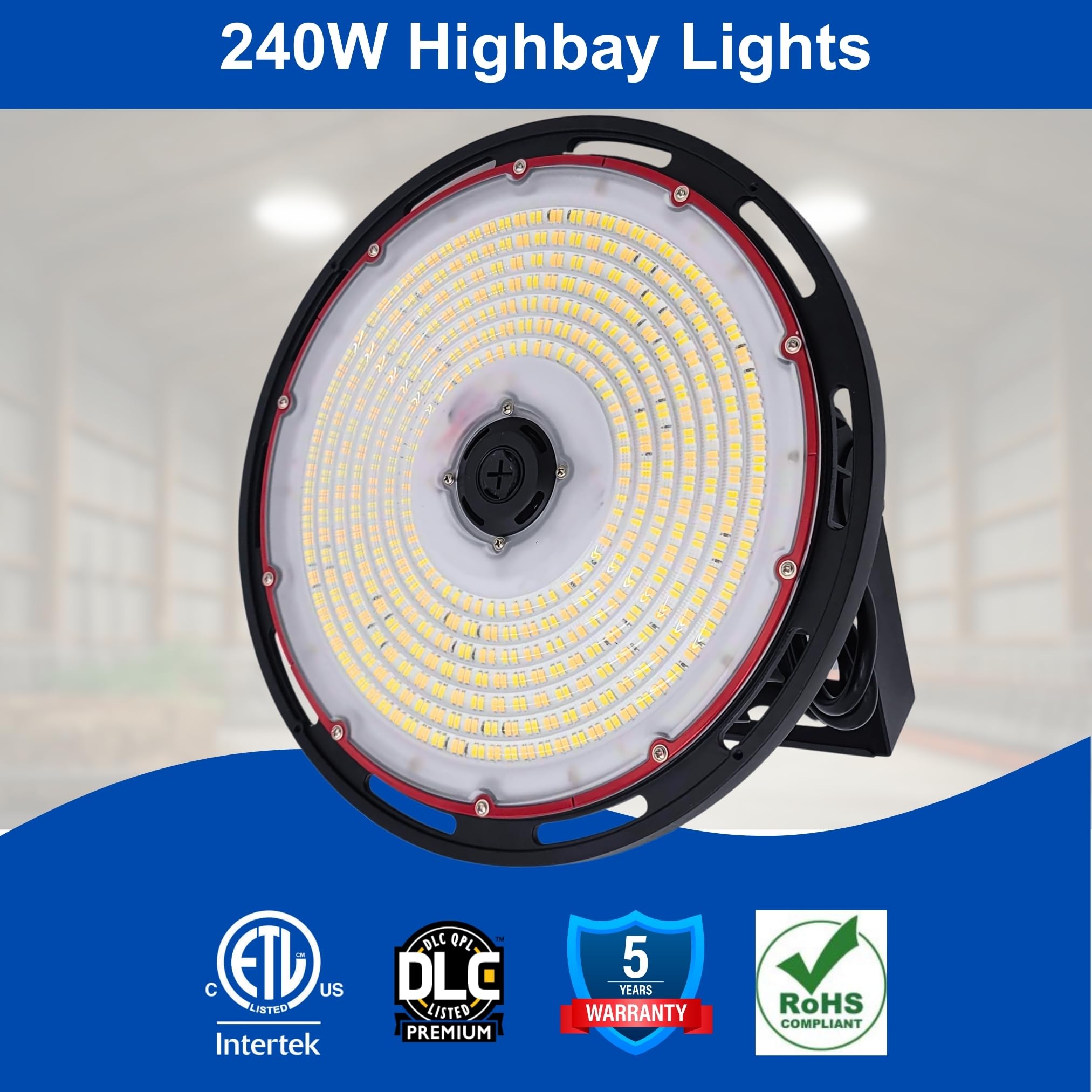 300W 240W 36000LM UFO High Bay LED Shop Light Dimmable CCT Adjustable HighBay Lights for Warehouse Factory Gym — view 9