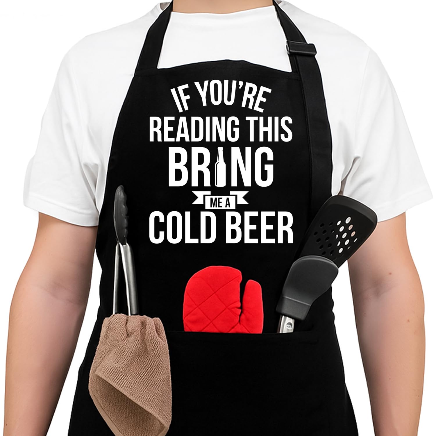 NewEleven Fathers Day Gift For Men, Dad, Husband, Him - Aprons For Men With Pockets