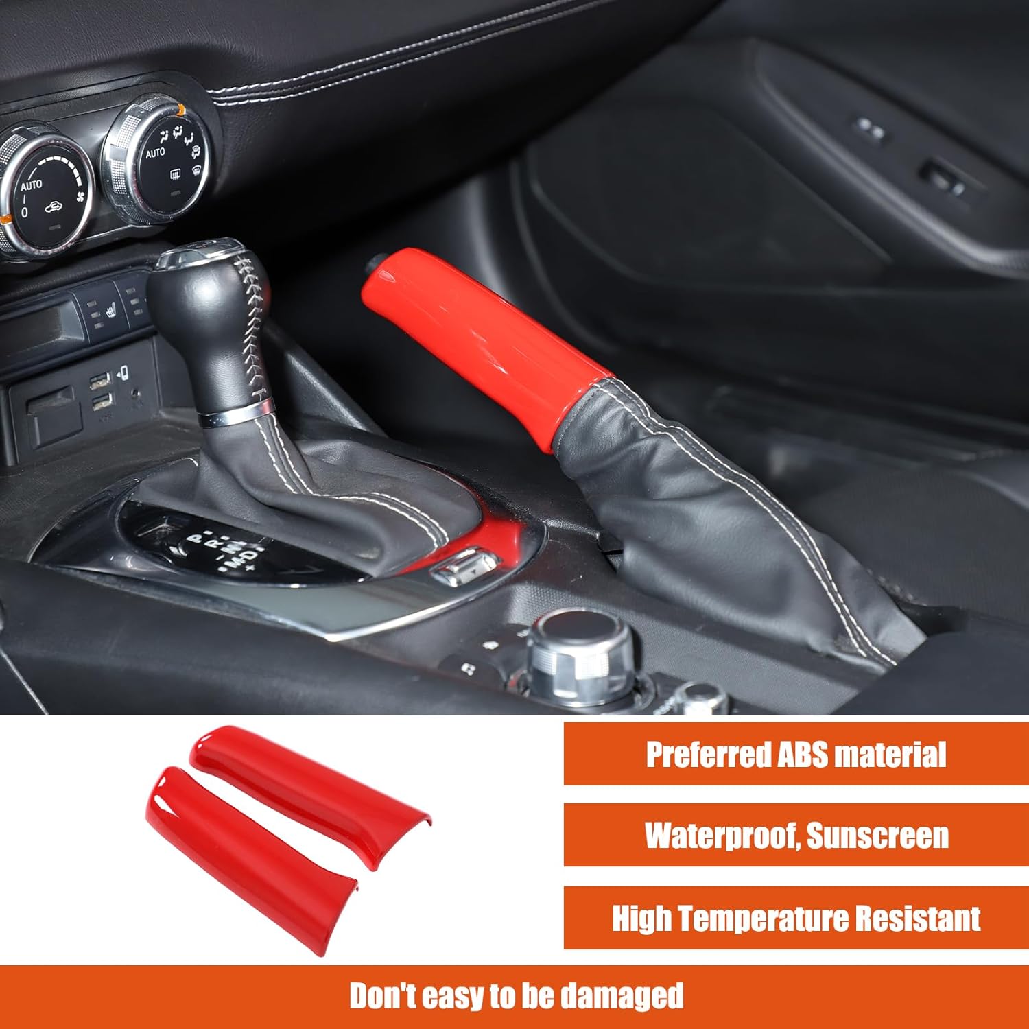 Handbrake Cover for Mazda MX-5 2016-2025/Fiat 124 Spider 2017-2020 Accessories, Handbrake Grip Cover Protector, Interior Parking Handle Brake Lever Cover Trim Cap, ABS