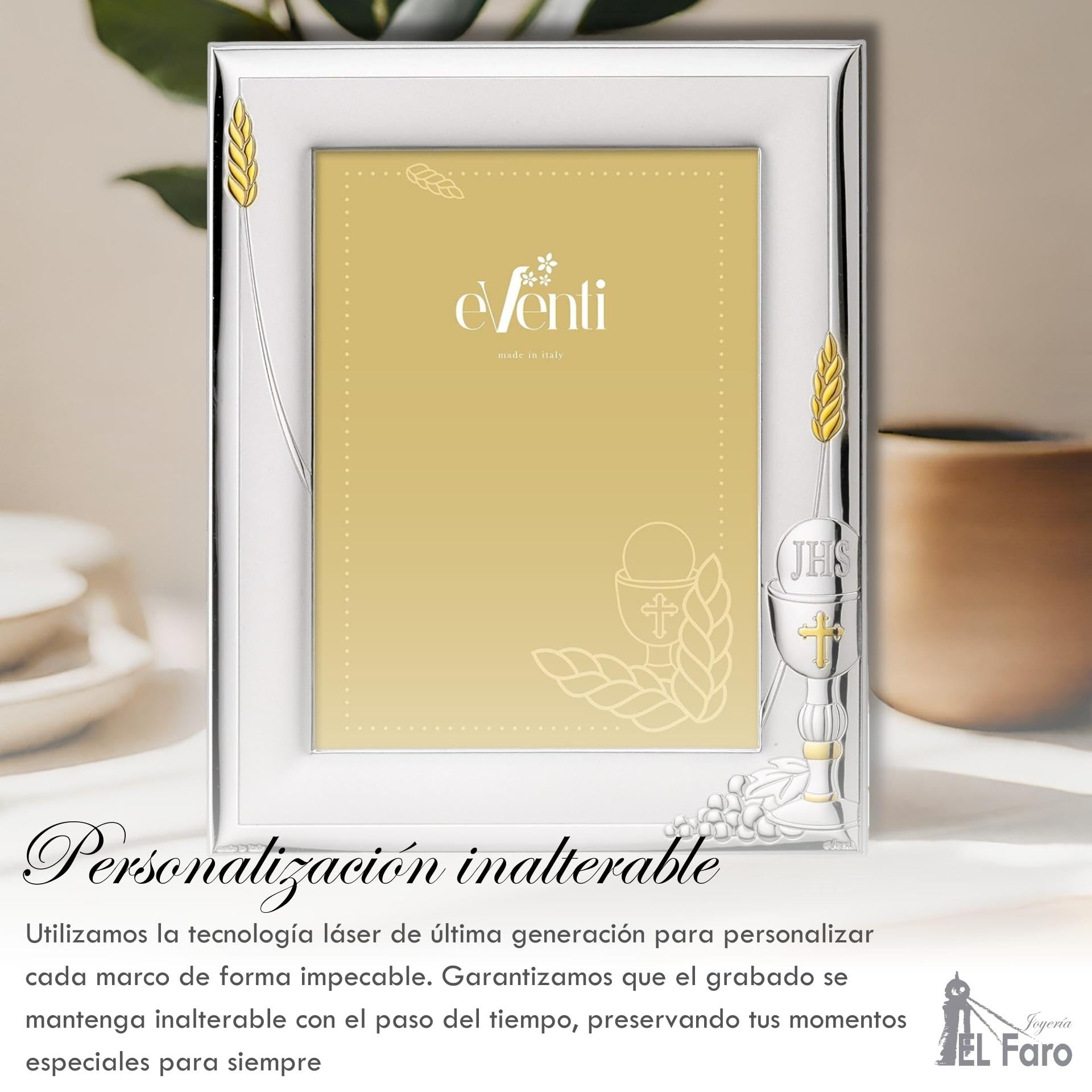 JOYERIA EL FARO Marco Fotos Personalizado Comunión 15x20 | Estuche premium incluido