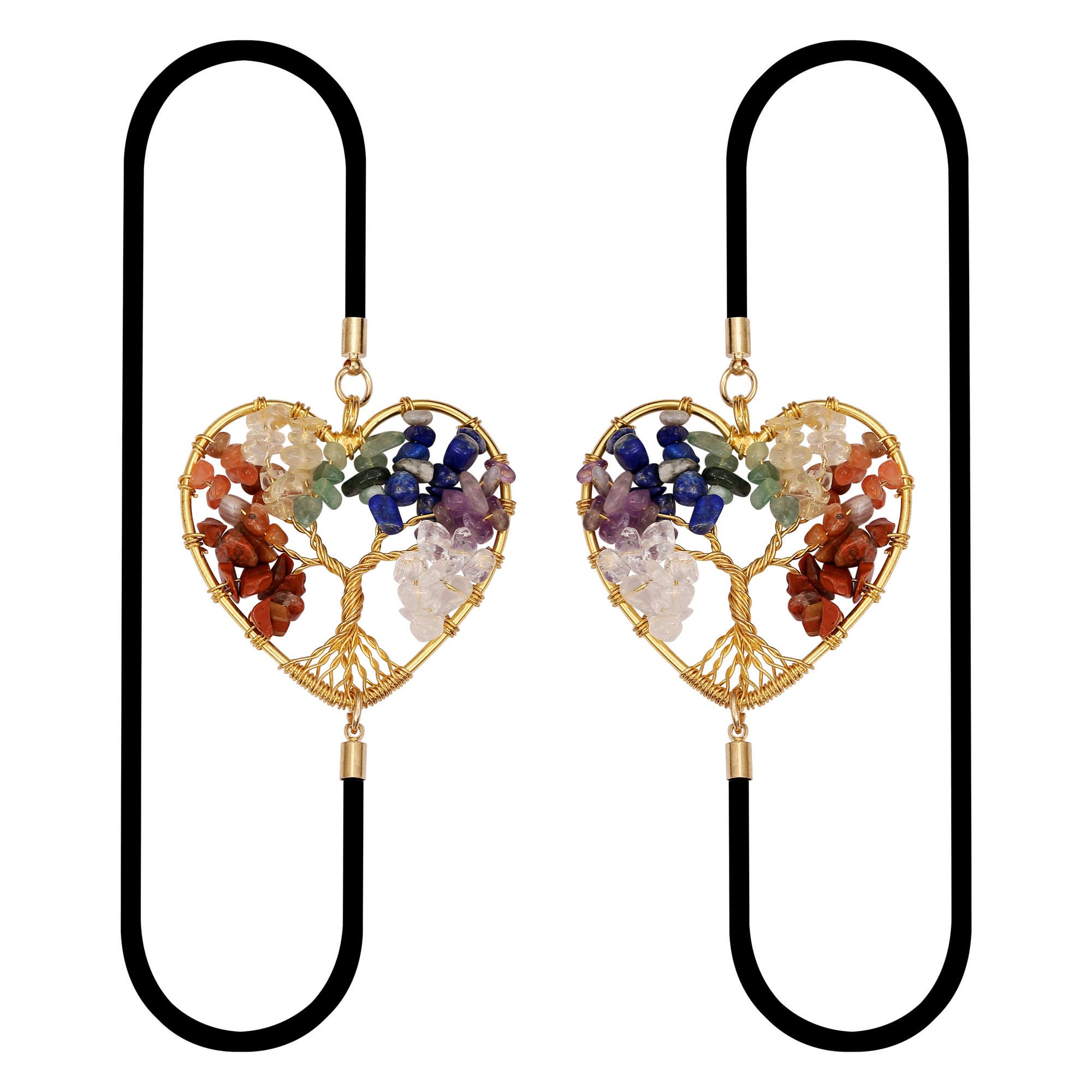 Segnalibro Elastico Albero Della Vita Con Cristalli Chakra - Regalo Elegante - Foto 6