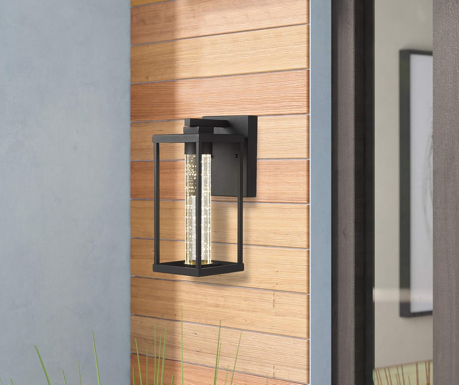 Exclusive Discount 70% Price Bestshared Outdoor LED Wall Mount Lights, Exterior Wall Lighting Fixture, Indoor/Outdoor Wall Sconces in Black Finish with Bubble Glass (1 Pack)