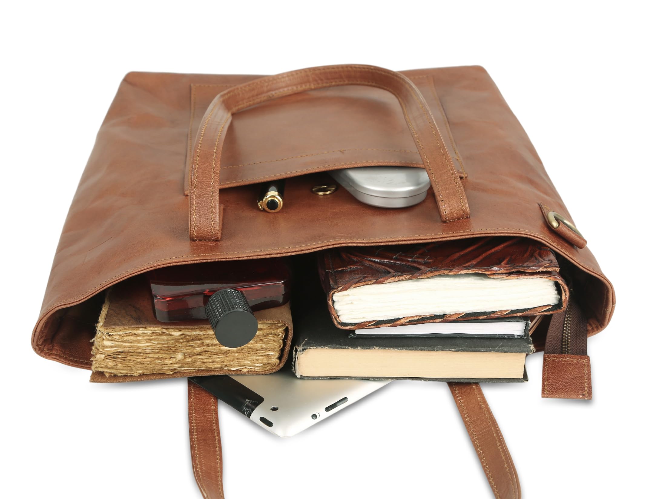 URBAN LEATHER Bolso de piel vintage para mujer, 40 cm