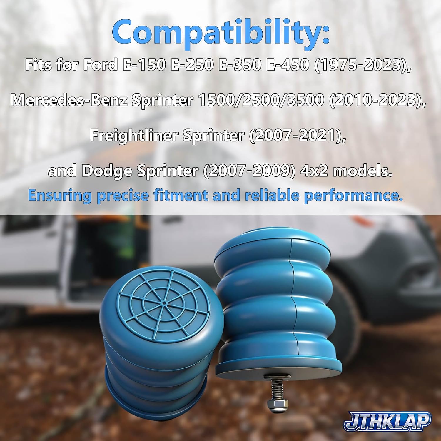 SSF-106-40 Front Suspension Helper Spring Kit Bump Stop Compatible with 1975-2023 Ford E-150 E-250 E-350 E-450, 2007-2023 Mercedes-Benz Freightliner Sprinter 2500 3500 - Replace SSF10640