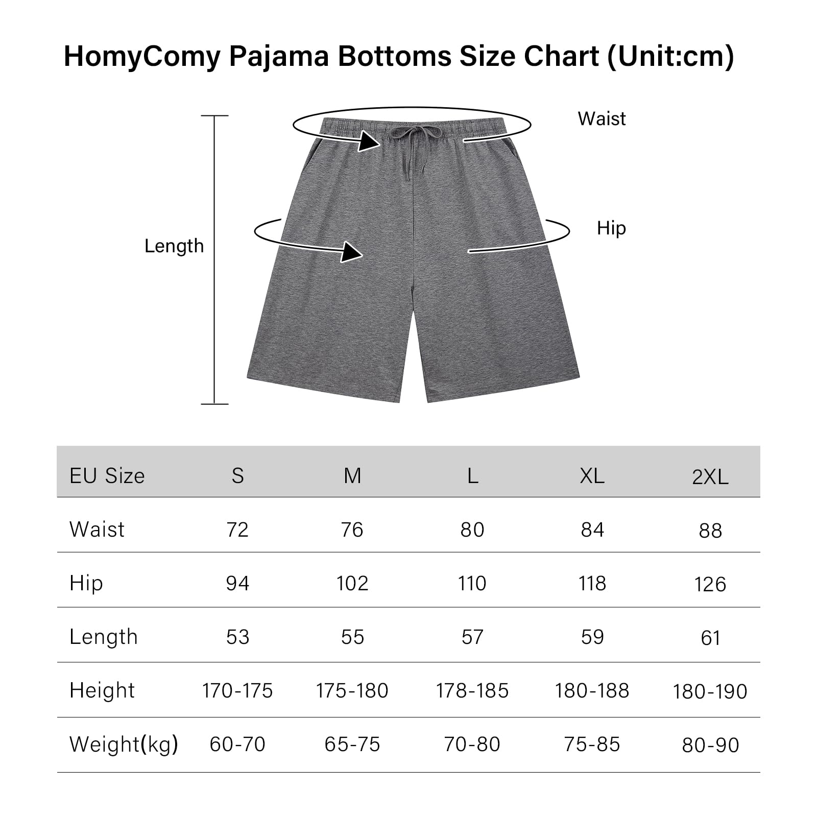 HomyComy Pantaloncini da Pigiama da Uomo Pantaloni Corti in Cotone Pantaloncini a Quadri Pigiama da Uomo con Tasche