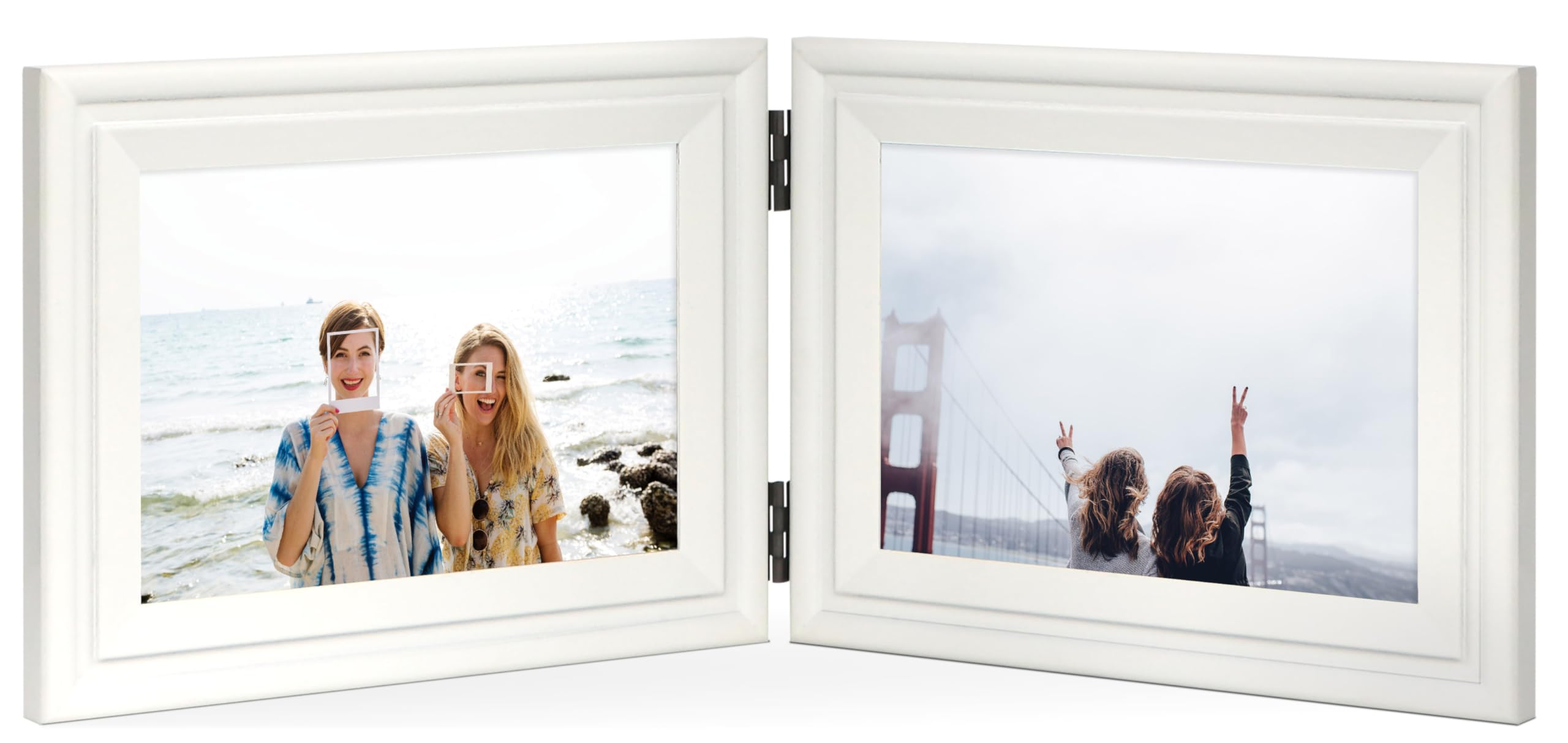 Amazon.com - JD Concept Double Horizontal Combo, 5x7 White Wood