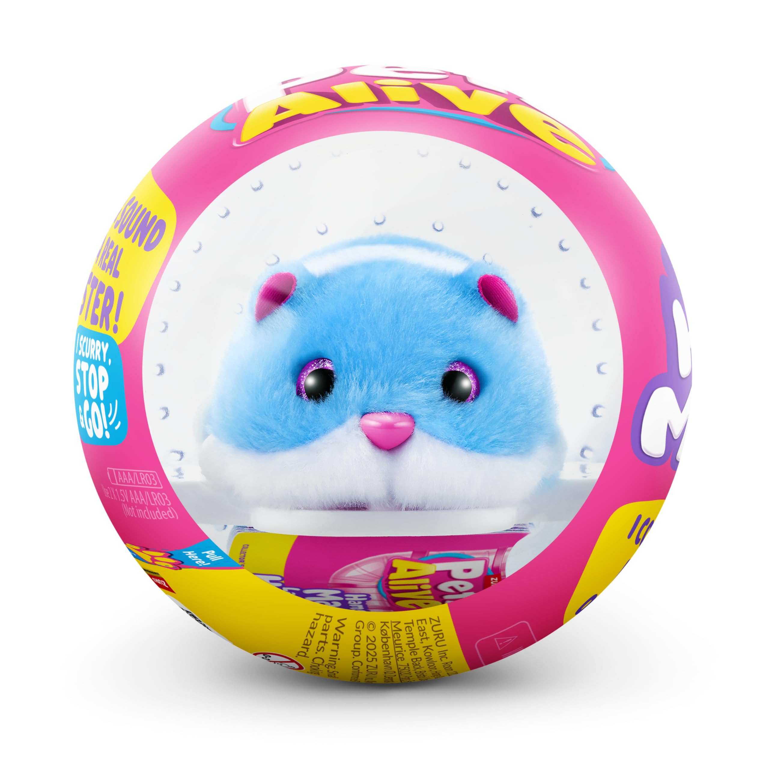 Pets Alive Hamster Mania by ZURU, Blue Hamster, Pet Nurture, Soft Toy, Real Alive, 20+ Sounds Interactive, Electronic Pet, (Blue)
