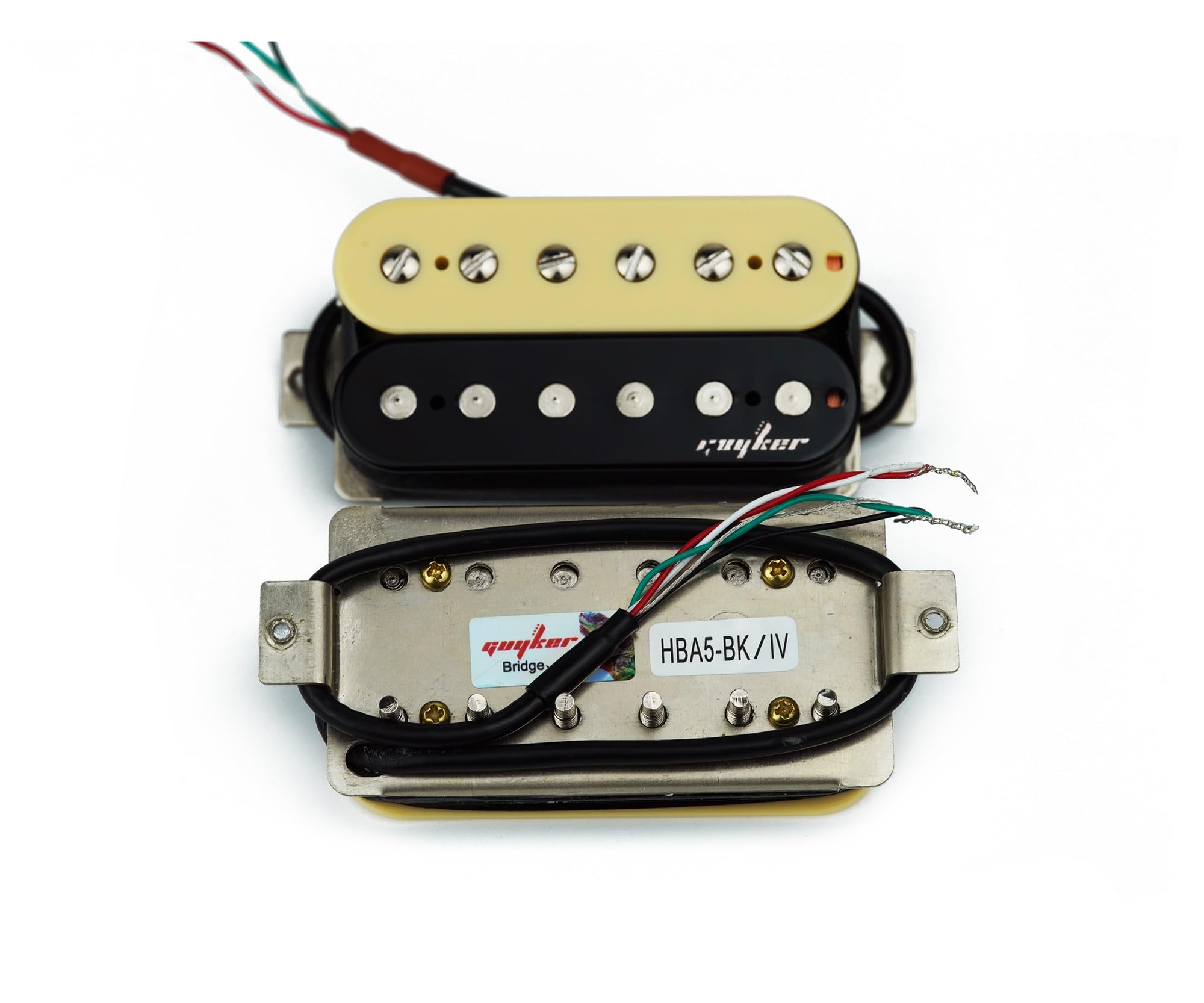 Guyker Pastillas Humbucker para guitarra eléctrica, Alnico 5 cuello/puente de doble bobina abierta, pieza de repuesto, HBA5-BKIV