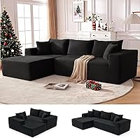 Vista 16 de Sofá Seccional Cloud de 110", Sofá Boneless para Sala de Estar, Sofá Seccional Modular con Asiento Profundo, Cómodo Sofá Esponjoso con Chaise