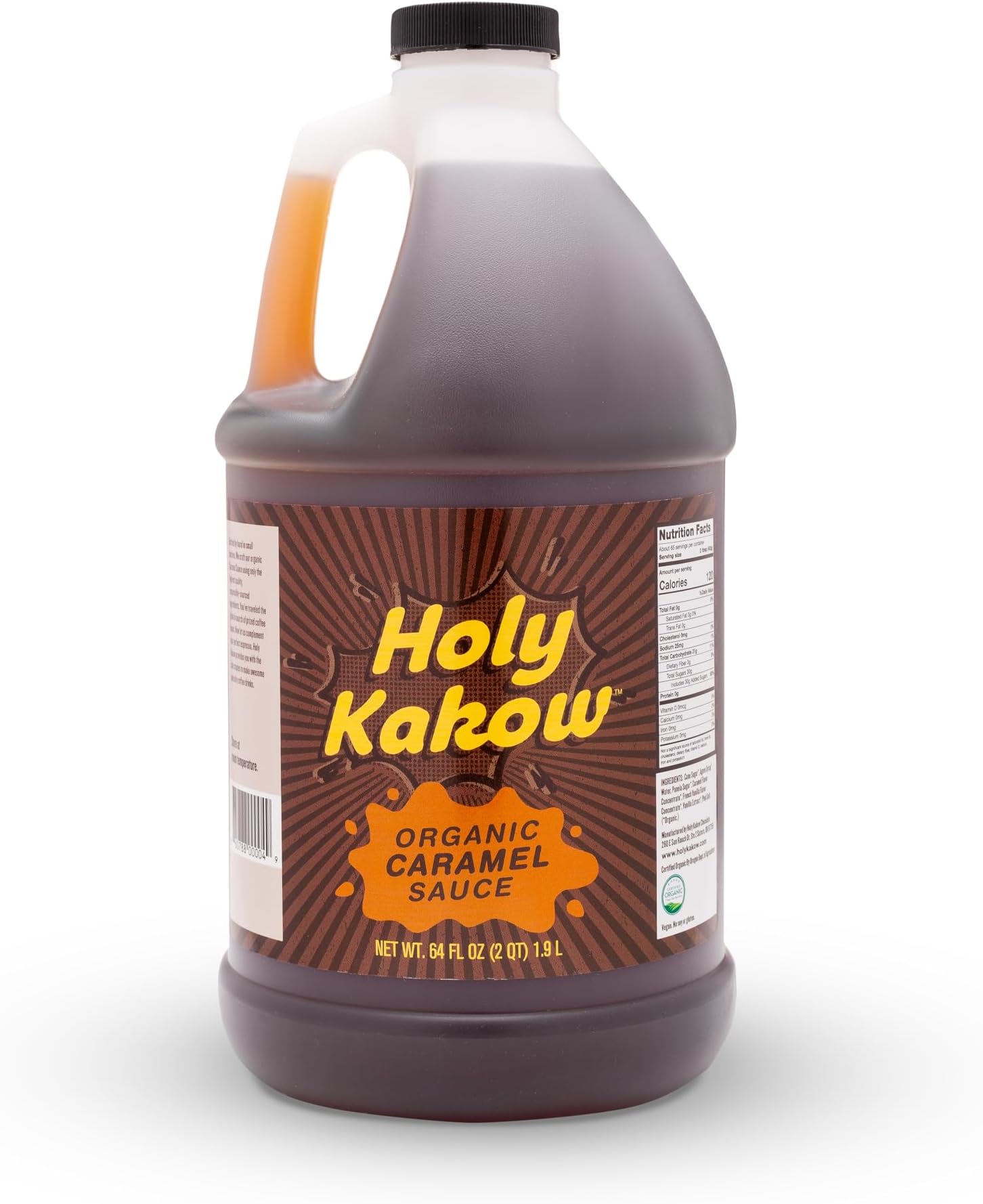 Organic Caramel Sauce - Caramel Sauce for Coffee, Caramel Drizzle, Vegan Caramel Sauce, Keto Caramel Sauce for Ice Cream, Dairy-Free Caramel Sauce, Gluten-Free, Allergen-Free - 64 Oz