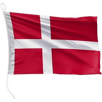 Premium Boat Flag Denmark 45 x 30 cm - 115 g/m  Fabric Weight - Printed Robust with Knit & Loop Boat Accessories Motor Boat 45 x 30 cm - Denmark
