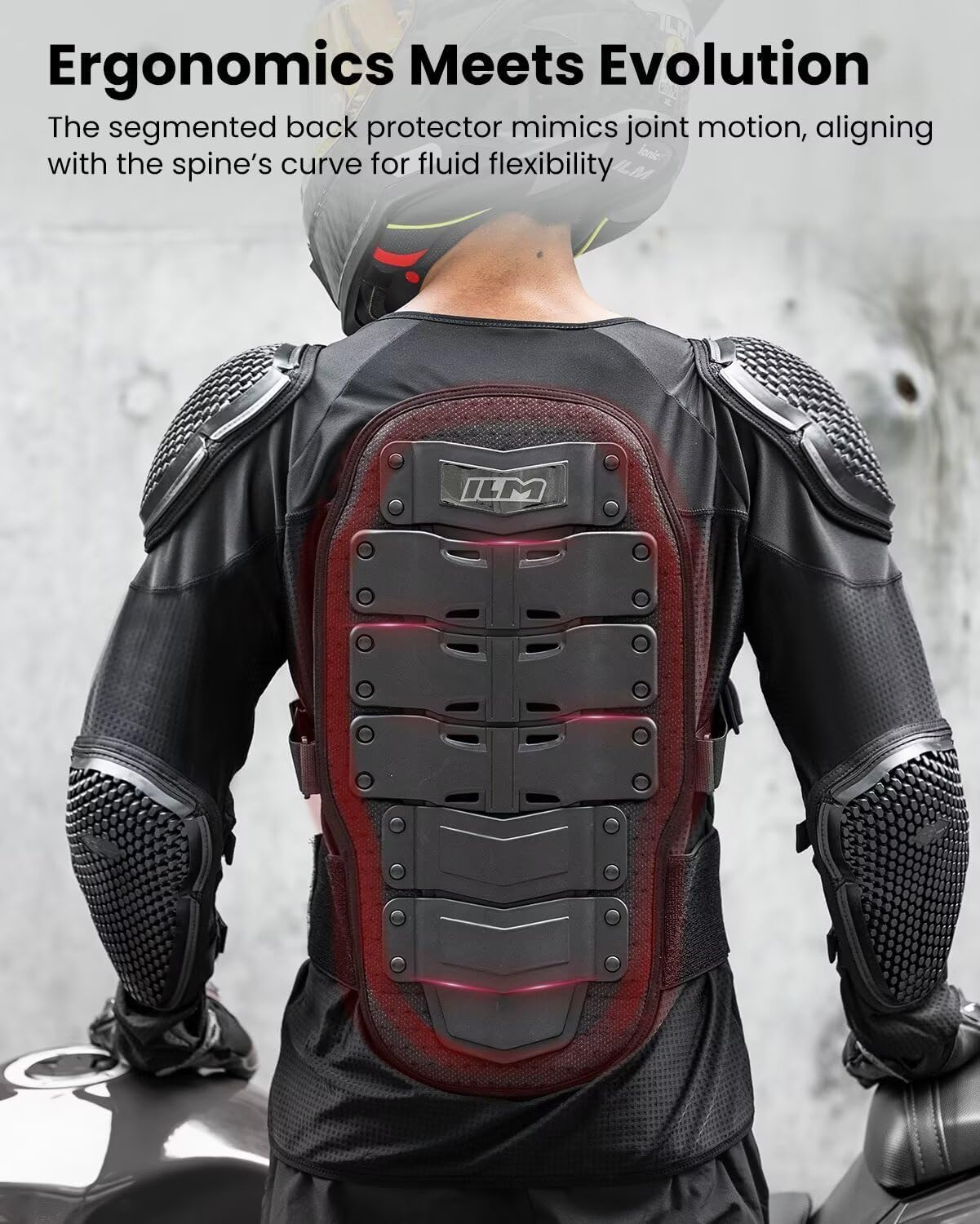 ILM Motorcycle Full Body Armor Jacket CE Chest Spine Protective Gear Men Motocross Riding Model JA1