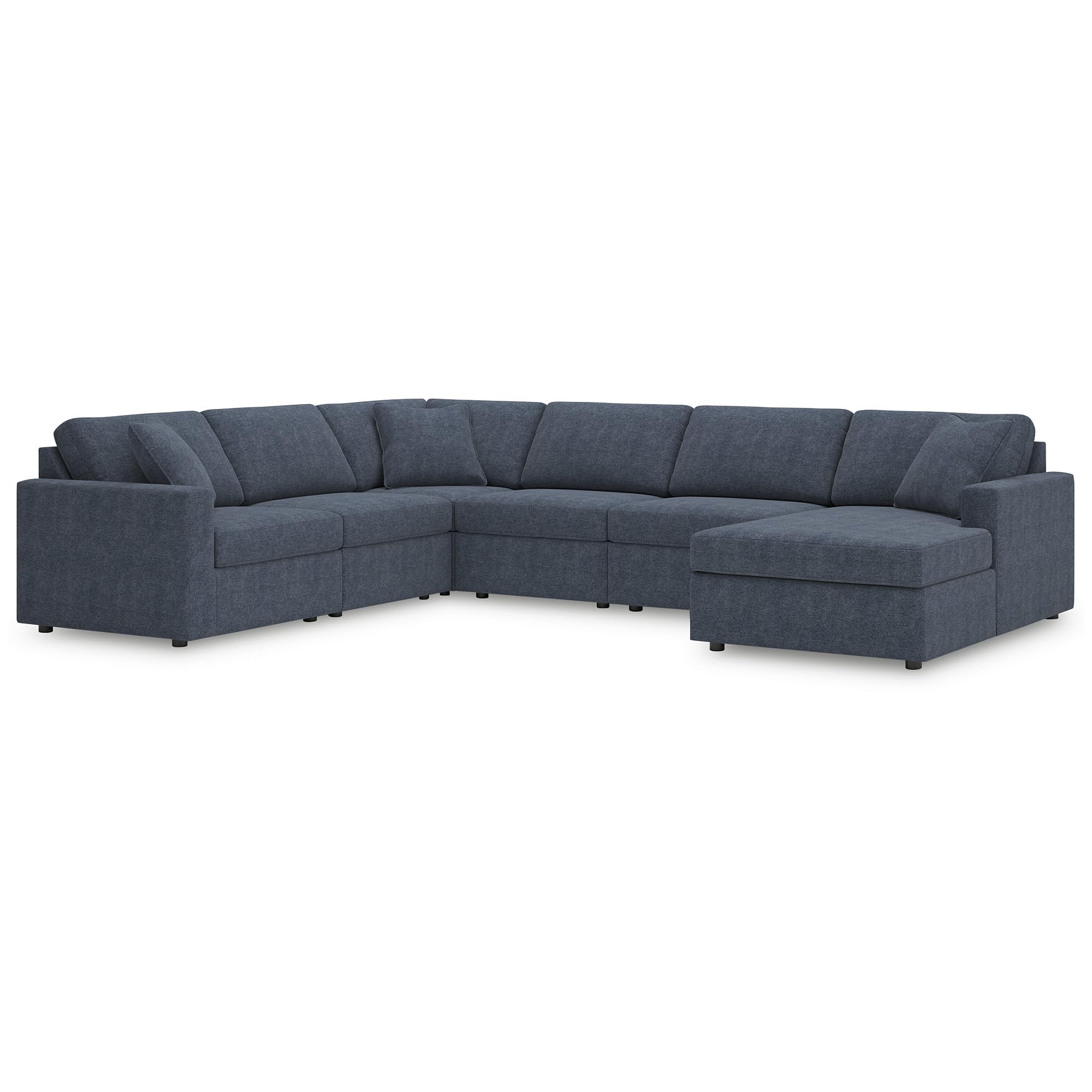 Signature Design by Ashley Modular U Shaped Sectional with Chaise, Blue