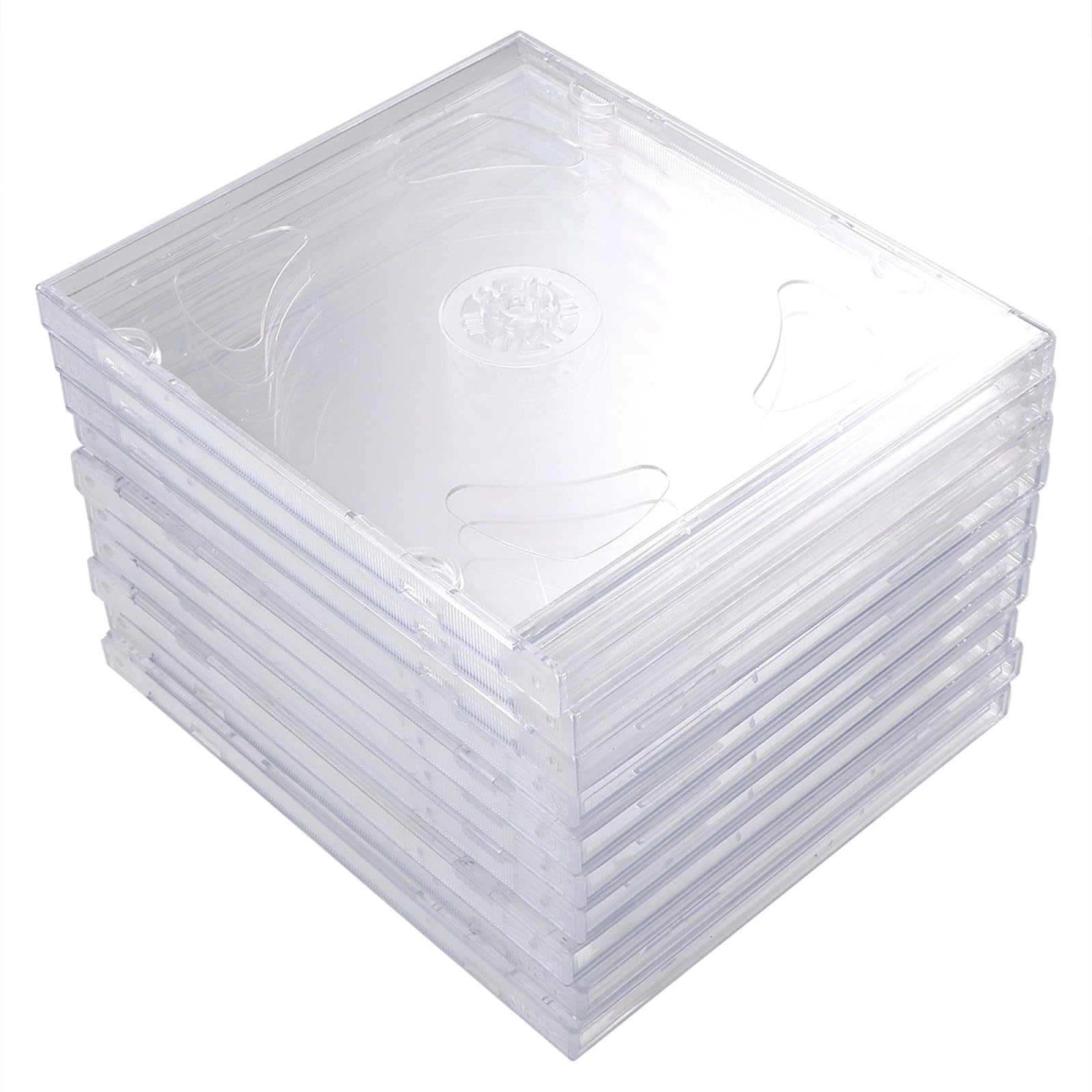 Raccoglitore CD Trasparente in Plastica, Contenitore Porta Cd/dvd per 2 Dischi, 10 Pezzi, Comodo da Trasportare per Casa e Video Nozze