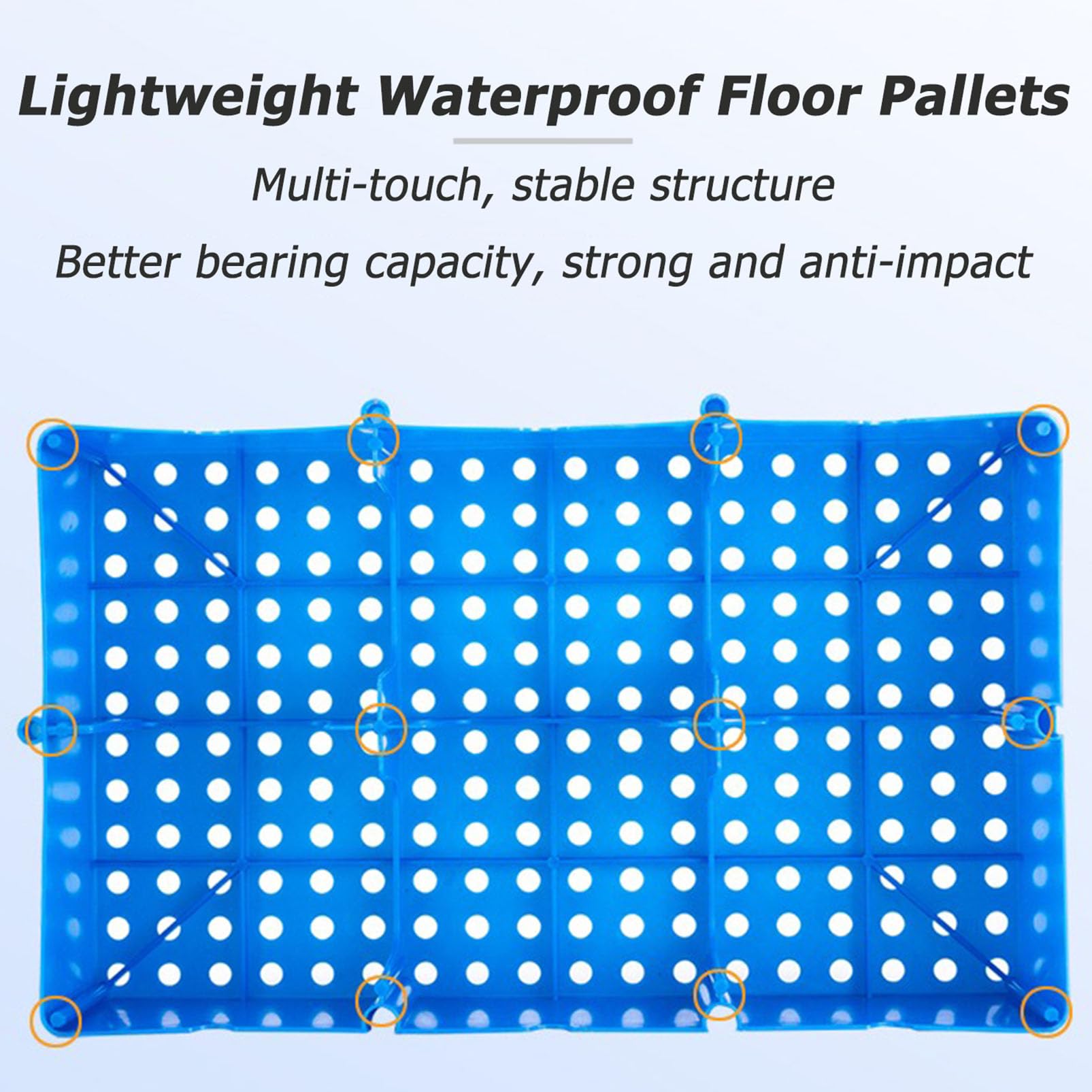 Lot de 6 palettes légères en plastique imperméable pour garage, cuisine, sous-sol