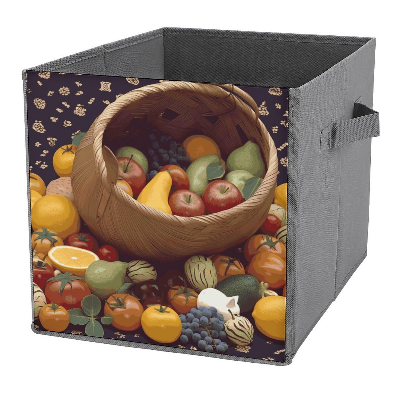 NONHAI Collapsible Storage Bins with Dual Handles Fabric Storage Basket Foldable Cubes Organizer Baskets Fruits Basket Storage Boxes for Organizing Clothing Cube Storage Organizer Bins