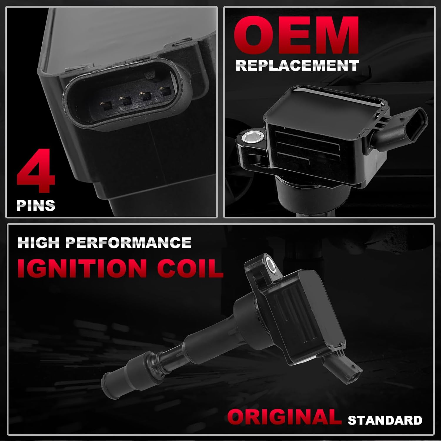 UF816 Set of 4 Ignition Coil Packs & Spark Plugs Compatible with 2016-2021 Hyundai Elantra Kona Sonata Hybrid Veloster Kia Forte Optima Hybrid Soul 2.0L Replace# 27300-2E601 49137 GN10877
