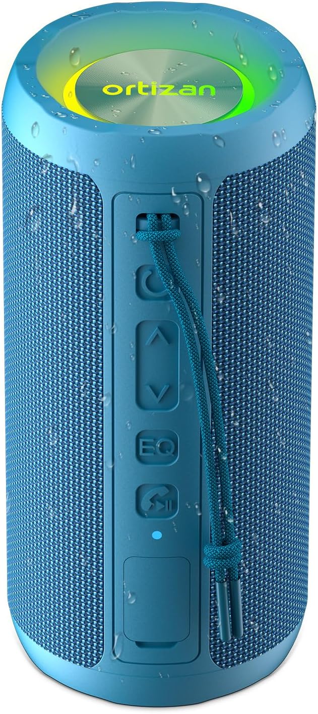 Ortizan蓝牙音箱IPX7防水24W重低音30小时续航RGB灯效