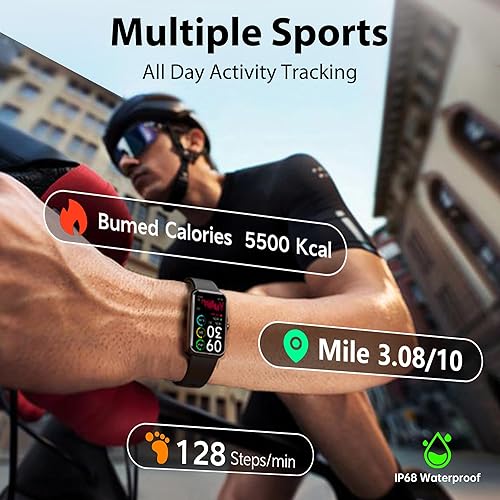 Miniatura 5 de Rastreador de actividad física con frecuencia cardíaca continua 247, monitor de oxígeno en sangre, reloj inteligente con monitor de sueño,